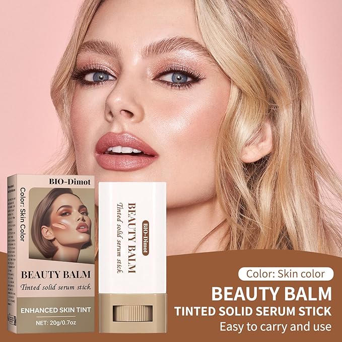 Tinted Solid Serum Foundation Stick – Skin Color | Lightweight Buildable Coverage, Natural Finish, 20g Travel-Friendly Makeup Stick for All Skin Types (Skin Color Shade)