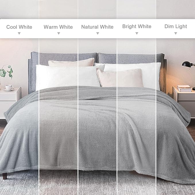 Exclusivo Mezcla Soft Plush Fleece King Size Blankets for Bed Living Room | Lightweight Fuzzy Fluffy Large Blanket for All Seasons, Cozy Velvet for Women Men, Machine Washable, 90"x104", Light Grey