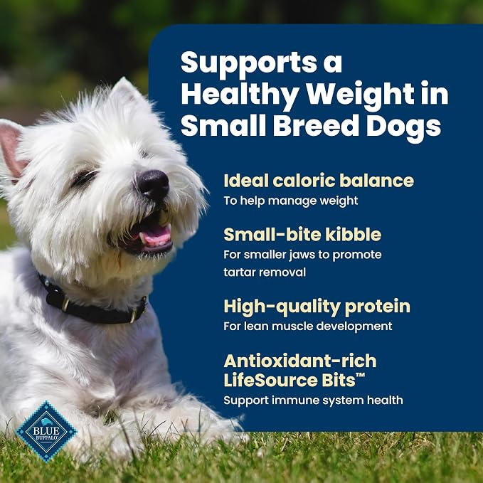 Blue Buffalo Life Protection Formula Healthy Weight Small Dog Food, 15 lb | Real Chicken #1 Ingredient, Promotes Lean Muscles & Weight Control in Small Breed Dogs, Antioxidant-Rich LifeSource Bits