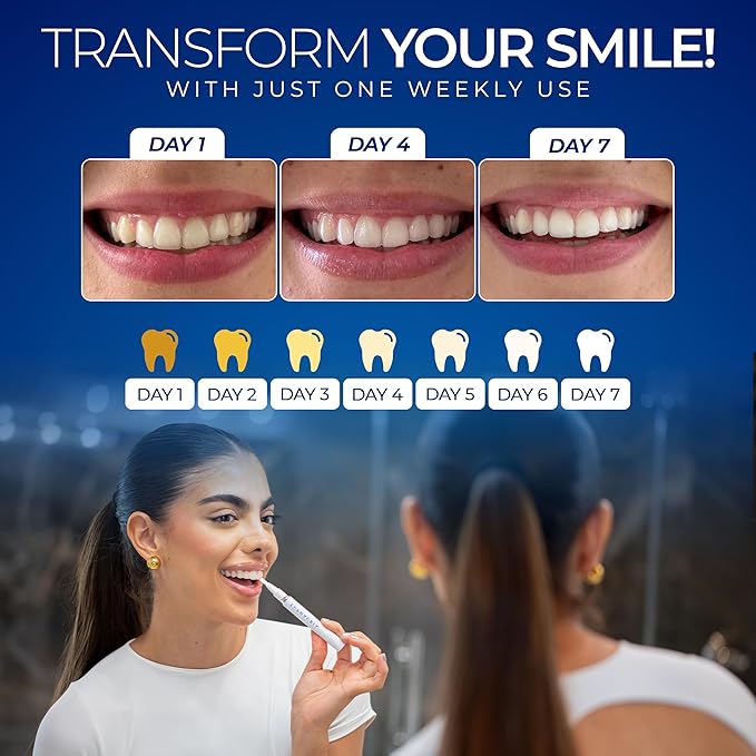 Euphauria Premium Teeth Whitening Pen with Pro Whitening Gel 4ML (0.14fl oz) Professional Pen Solution with Hydrogen Peroxide Gel Refill for Teeth, Convenient & Travel-Friendly Stick Design for Adults