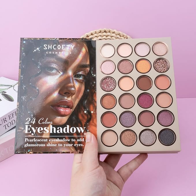 43 Color Cosmetic Palette - Pigmented Eyeshadow, Blendable Blush, Highlighter & Contour, Long-Wear Makeup Kit for Full Face Makeup, Travel-Friendly (B)