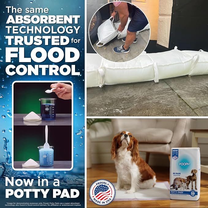 POOPH® Potty Pads™ 24 x 24 in, 25 Count | Disposable 24 x 24 in potty pads with absorbent core and odor control. Includes 25 pads