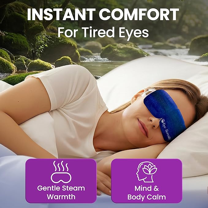 Eye Serenity Steam Eye Mask, Heated Eye Mask, Self Heating Warm Compress for Dry Eyes, Fast Relief for Stye, Puffy Sensitive Eyes, Moist Heat, Mothers Day Gifts for Women and Men - Variety