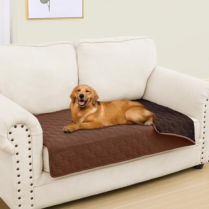 Smiry Waterproof Dog Bed Cover Blanket, Reversible Pet Blanket | Soft Reversible, Washable Leakproof Cats Dogs Couch Cover for Sofa, Couch, Furniture (30x53 Inch)