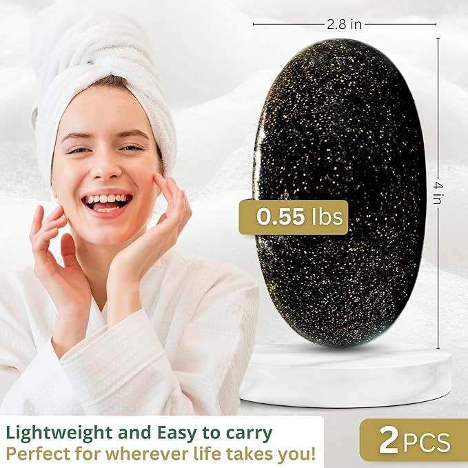 Premium 2X African Black Soap – Activated Charcoal 24K Gold & Vitamin C – Handmade Natural Bar for Face & Body Deep Cleansing Acne & Blemish Control Egyptian 100%