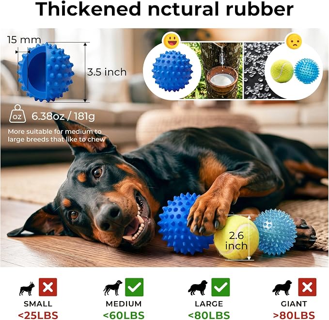 Bacon Flavored Indestructible Squeaky Ball for Aggressive Chewers