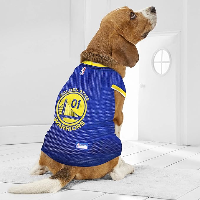 Pets First NBA Golden State Warriors Dog Jersey, Small - Tank Top Basketball Pet Jersey (Pack of 2)