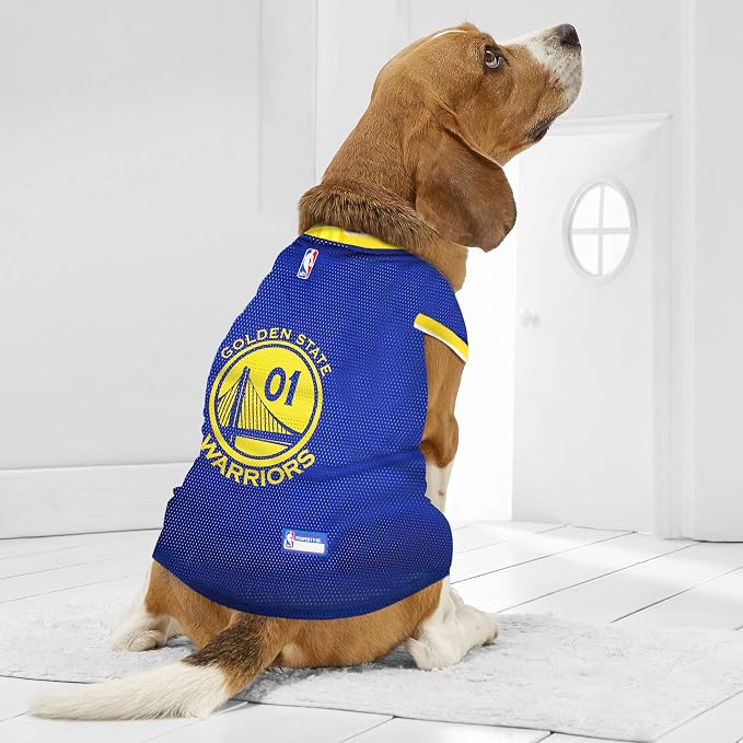 Pets First NBA GOLDEN STATE WARRIORS DOG Jersey, Medium - Tank Top Basketball Pet Jersey