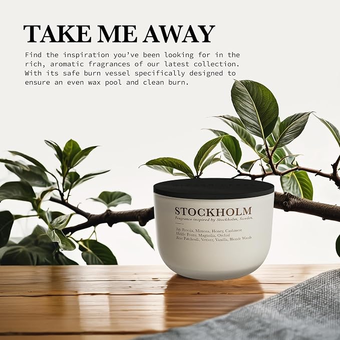 Hidden Label Cashmere & Blonde Woods Candles for Home Scented, Large 3 Wick Scented Natural Soy Candles, Soy Candle with Wood Lid,Candle Gifts for Women,16oz