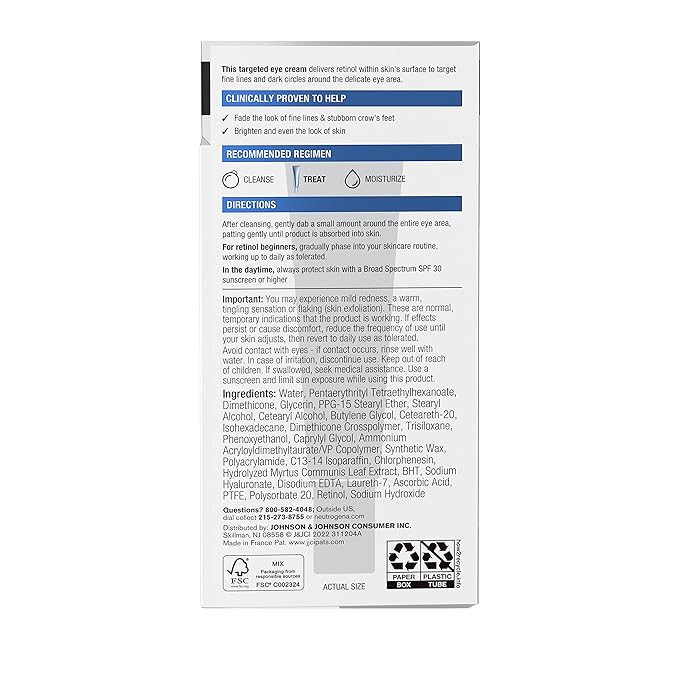 Neutrogena Rapid Wrinkle Repair Retinol Eye Cream for Dark Circles,Daily Anti-Aging Under Eye Cream with Retinol & Hyaluronic Acid to Fight Fine Lines,Wrinkles,& Dark Spots,0.5 fl. oz,(Pack of 12)