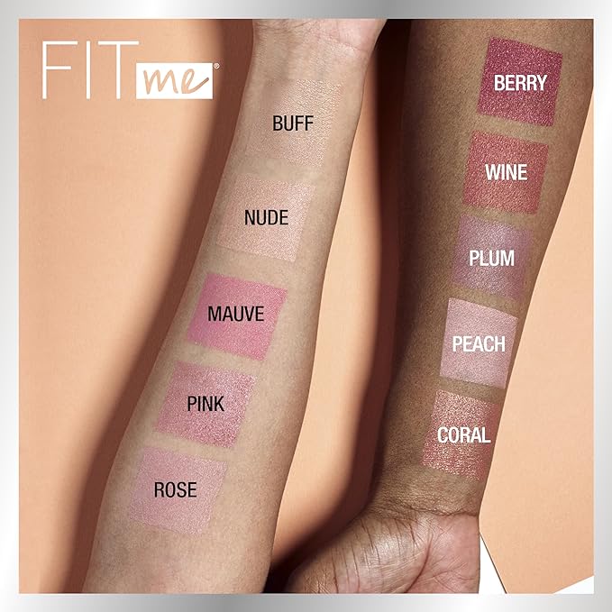 Maybelline Fit Me Blush, Lightweight, Smooth, Blendable, Long-lasting All-Day Face Enhancing Makeup Color, Plum, 1 Count