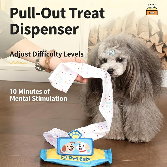 Wet Treats Feeder Sniffing Training Toy for Dog with Noise Maker and Reward Pouches Enhancing Cognitive Skill Wet Wipe Dog Snuffle Toy