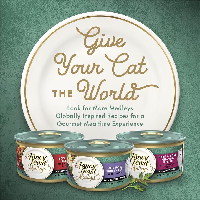 Fancy Feast Purina Wet Cat Food Variety Pack, Medleys Primavera Collection - (4 Packs of 12) 3 oz. Cans