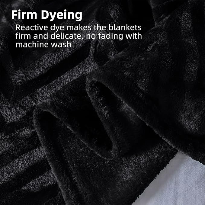 Whale Flotilla Flannel Fleece Fall Bed Blanket King Size, Black | Lightweight Breathable Soft Bedspread, Plush Fluffy Coverlet Chevron Design Decorative Blanket for Home Life, 90x104 Inch