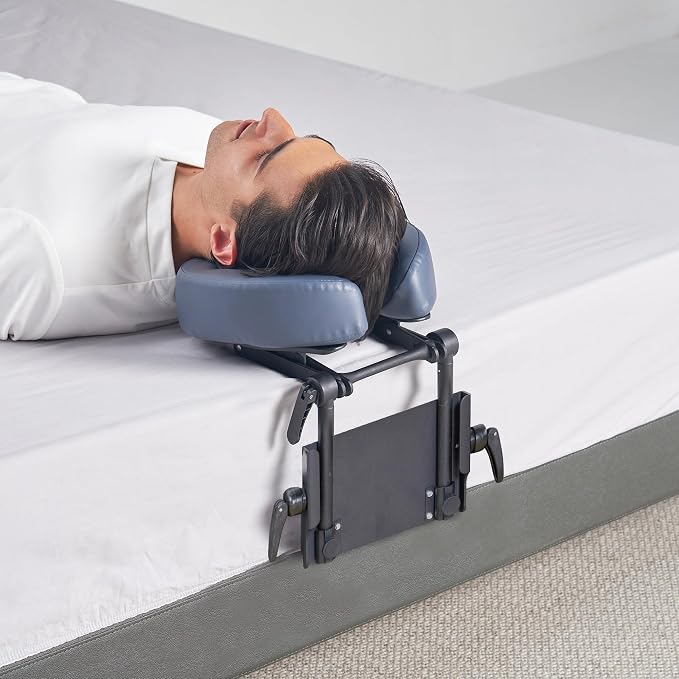 Master Massage Foldable Desktop Face Cradle Kit – Adjustable Head Rest Cushion for Table & Desk Top – Versatile Massage Kit for Siesta, Royal Blue