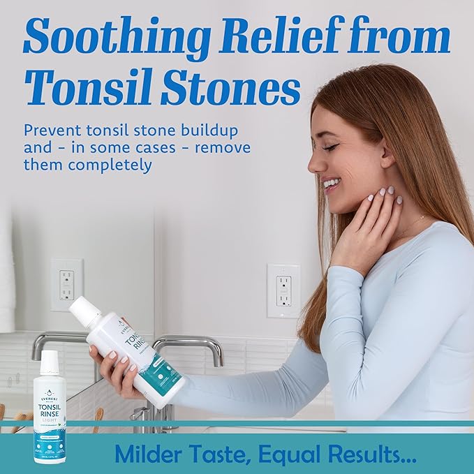 Everest Mouth Wash & Tonsil Stone Remover – Natural Mouthwash or Oral Rinse Liquid to Help Soothe Tonsils, Bad Breath, & Relieve Dry Mouth - Alcohol Free Treatment (17 fl oz, Light Spearmint)