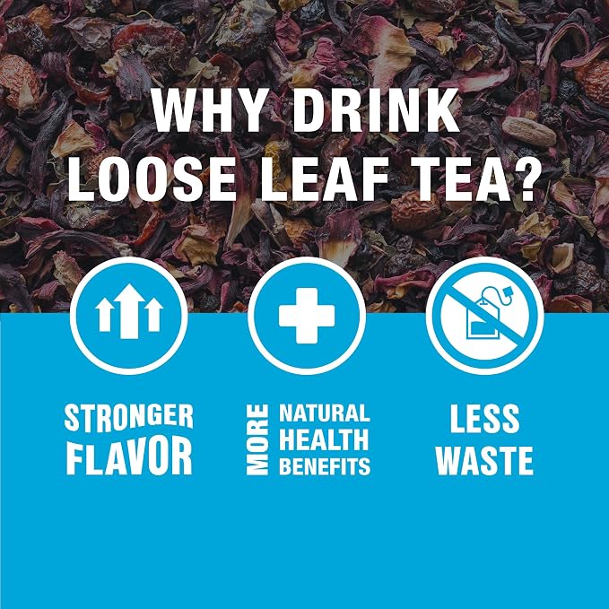 Tiesta Tea - Cranberry Hibiscus Rooibos Tea, Fireberry, Loose Leaf, Herbal Blend with Hibiscus, Cranberry, Currants & Rooibos, Enjoy Hot or Iced, 1.7oz Resealable Pouch, 25 Cups