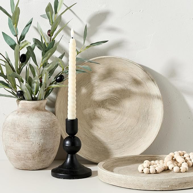 Vanselia Ceramic Flower Vase Home Decor - Small Farmhouse Table Vases Rustic Vintage Living Room Kitchen Bedroom Decorations for House Book Shelf Office Coffee Desk Dining Fireplace (6" Retro)
