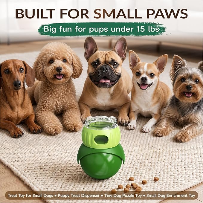KADTC Wobble Treat Dispensing Ball, Slow Feeder & Puzzle Toy for Small Dogs