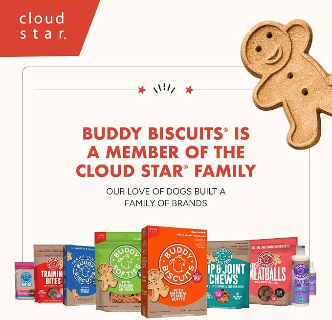 Buddy Biscuits Grain Free Crunchy Treats with Peanut Butter - 14 oz. (Pack of 2)