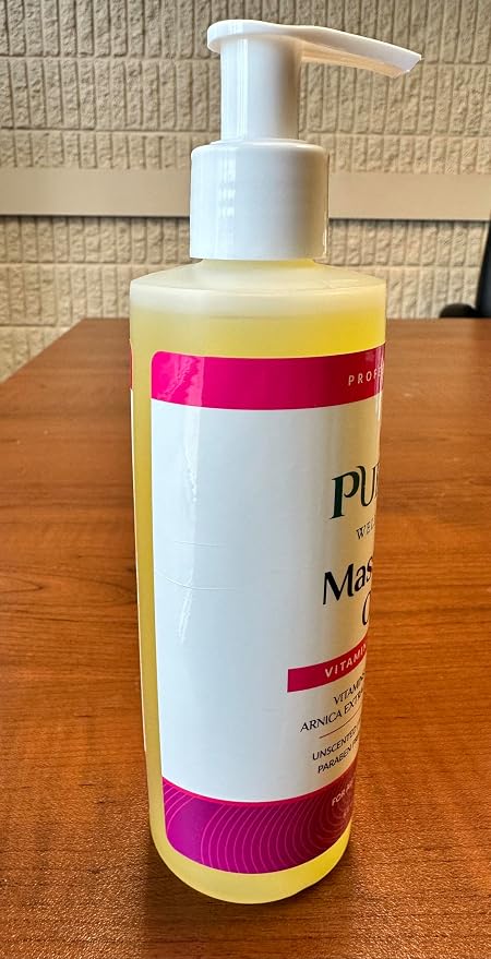 Vitamin Therapy 8 Fl oz Massage Oil, Vitamin E, Professional, Massage Therapy, Deep Tissue, Unscented, Hypoallergenic, Natural Ingredients, Skin Hydrating, Moisturizing, Muscle Relief