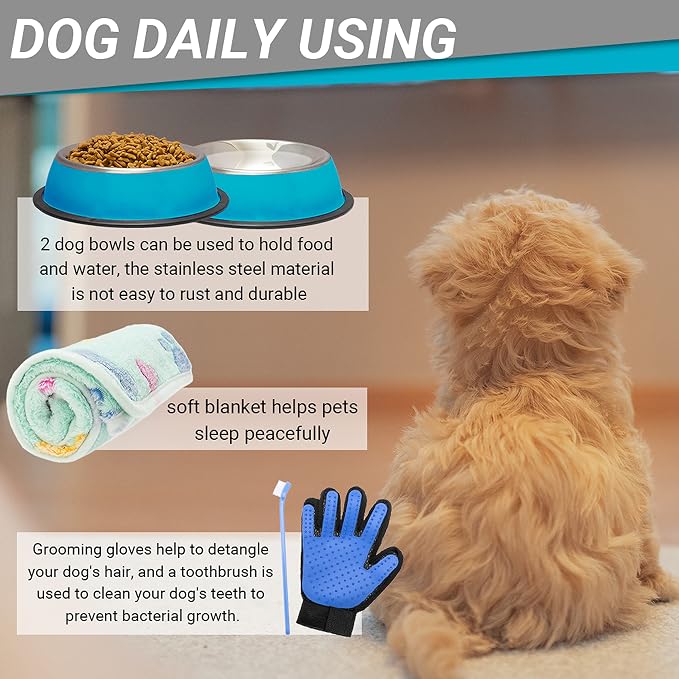 FLYSTAR Puppy Starter Kit for Small Dogs, 26 Pcs Puppy Essentials Supplies
