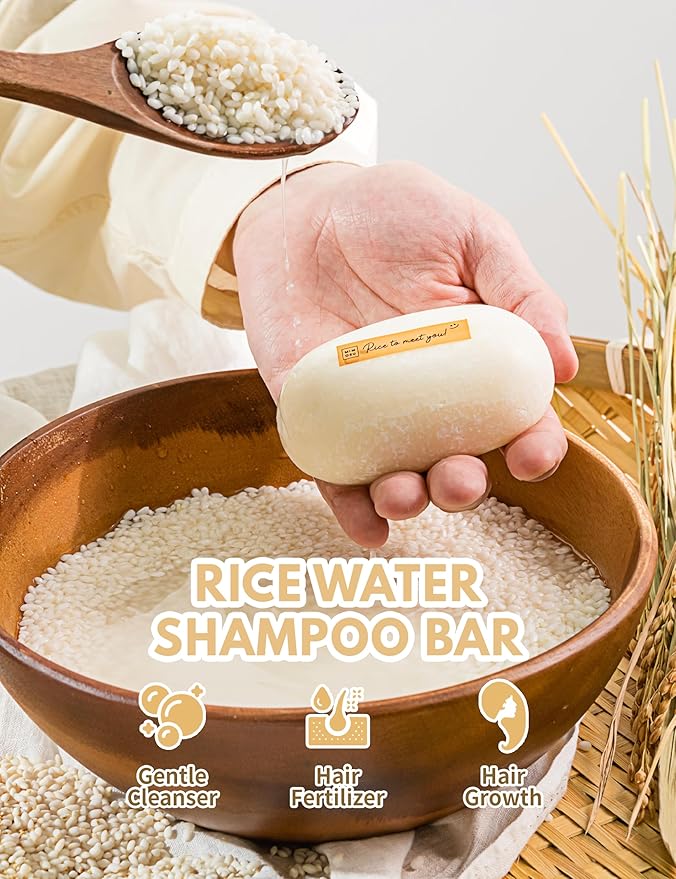 mimosu Rice Water Shampoo Bar & Apple Cider Vinegar Hair Rinse Set, 2-Step Scalp Detox & Hair Growth Treatment, Sulfate-Free, Strengthens & Balances pH, K-Beauty Vegan Hair Care Duo