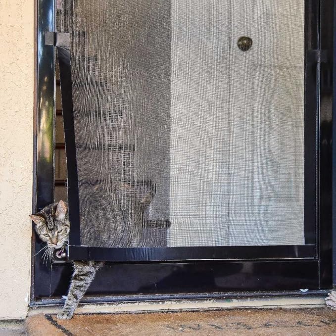 PetDoors Screen Pet Door Conversion Kit | Doggie for Door| Patio Screen, Sliding Glass Porch Screens Convert Your Into A Cat or Door, Black Tape (v2), One Size Fits All, (05PP-C0000-0B)