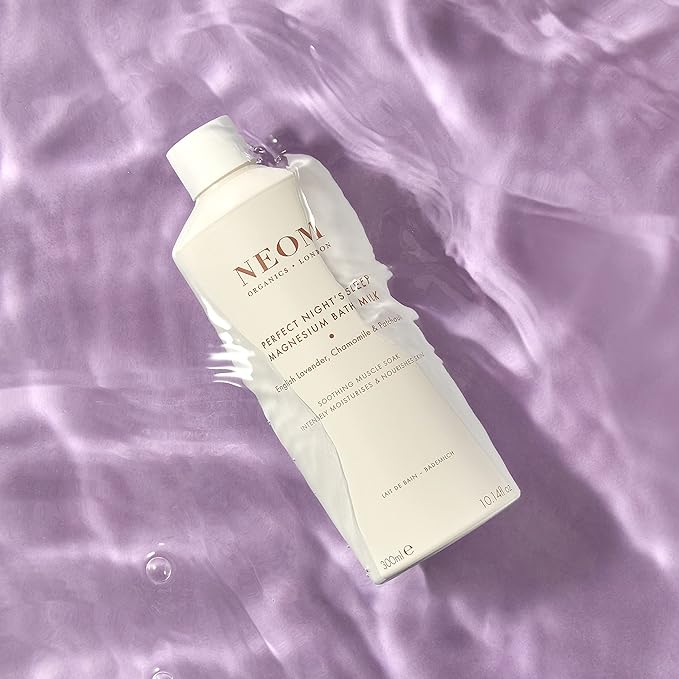 NEOM Perfect Night's Sleep Magnesium Bath Milk, 300ml I 100% Natural Lavender, Chamomile and Patchouli I Relieve Sore, Tired Muscles I Milky Texture I Relaxing and Nourishing