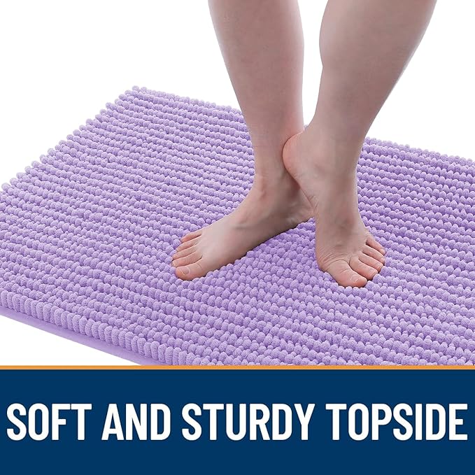 OLANLY Dog Door Mat for Muddy Paws 47x17, Extra Absorbent Chenille Mud Mat | Lavender, Absorbs Moisture and Dirt, Non-Slip Machine Washable Doormat, Quick-Drying Indoor Entryway Floor Mat for Dogs