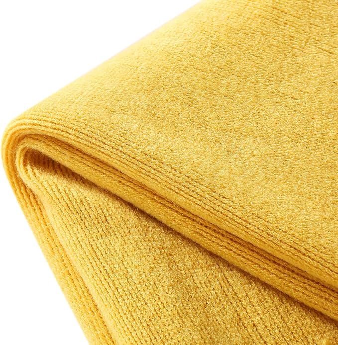 Homiest Yellow Knitted Throw Blanket with Fringe, 50x60 Inch | Pure Acrylic, Lightweight & Breathable, All-Season Use, Machine Washable, Wrinkle & Fade Resistant, for Couch Sofa And Bed