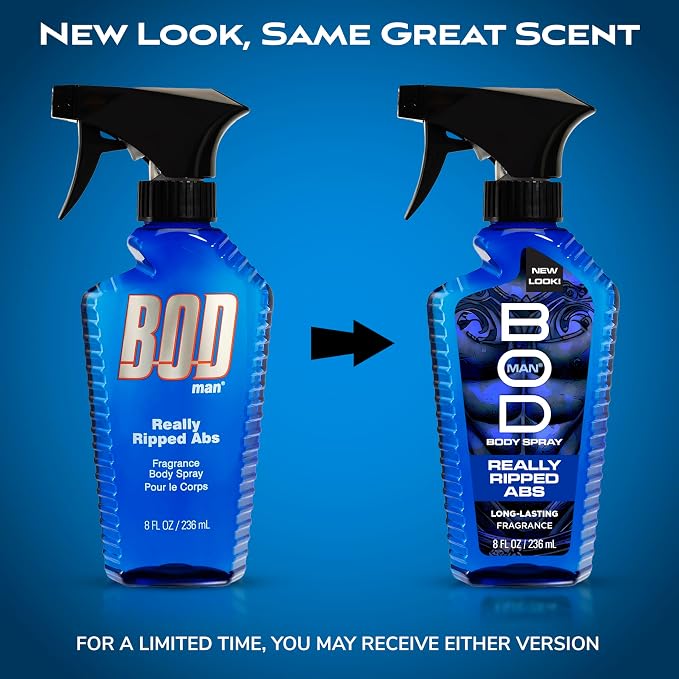 BOD man Fragrance Body Spray, Really Ripped Abs, 8 fl oz