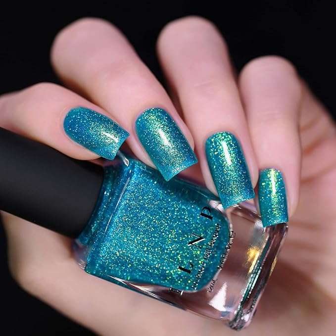 ILNP Blue Lagoon - Shimmering Teal Holographic Jelly Nail Polish