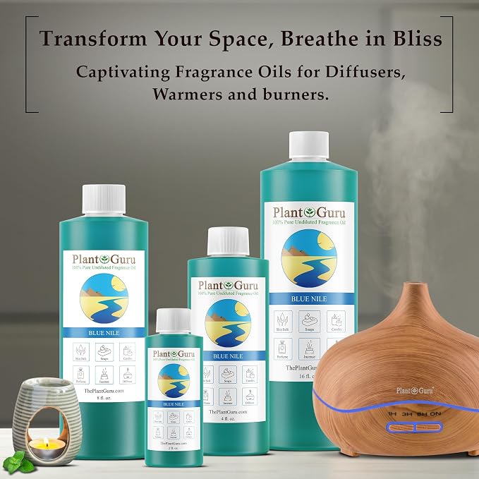 Blue Nile Fragrance Oil 8 fl. oz. Scented Oil for DIY Soap Making, Candles, Bath Bombs, Body Butters. Used in Aromatherapy Diffusers, Burners and Warmers. Add to Lotions and Creams.