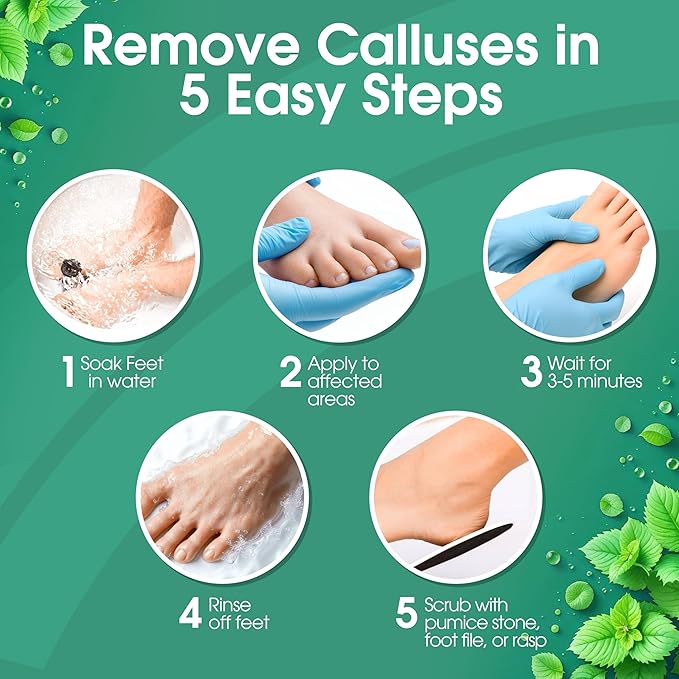 Callus Remover for Feet, Extra Strength Foot Callus Remover Gel, 16oz Salon Grade Home Pedicure Supplies for Dry Skin, Cracked Heel, Professional Strength Foot Care, Cool Mint