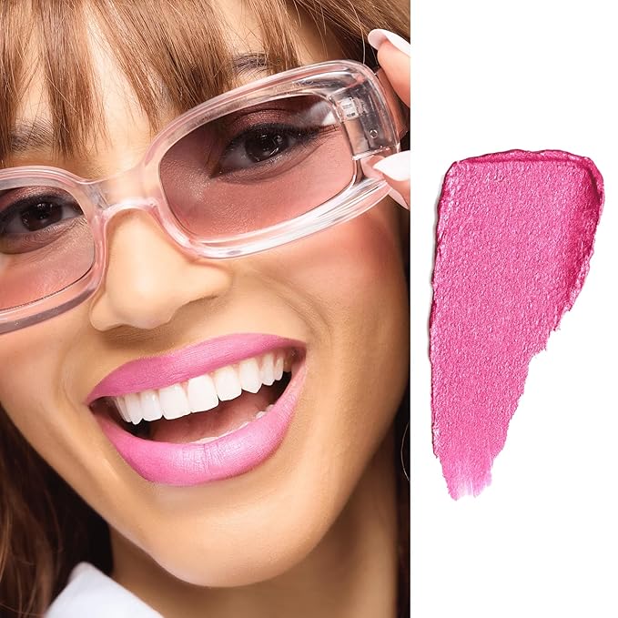 Gerard Cosmetics Metal Matte Liquid Lipstick Where's Ken?, Hot Pink Lipstick with Metallic Matte Finish, Long Lasting Smudge Proof Lipstick, Cruelty Free & Made in the USA