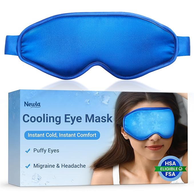 Cooling Eye Mask for Puffy Eyes: Fsa Eligible Items Hsa, Face Ice Eye Pack for Migraine After Surgery Relief - Reuable Cold Compress for Headaches Puffiness - Comfortable Weighted Fit Gel Sleep Mask