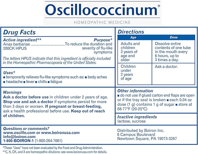 Boiron HomeoFamily Refill Kit with The Essentials - 32 Assorted Homeopathic 6c and 30c Tubes, 12 Oscillococcinum Doses - This is a Homeo Family Refill Kit (Does Not Include Blue Storage Drawers)