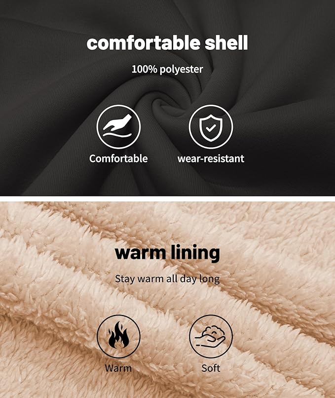 Little Beauty Womens Zip Up Hoodies Winter Thick Fleece Lined Hooded Jacket Casual Cozy Warm Sweatshirt Coat