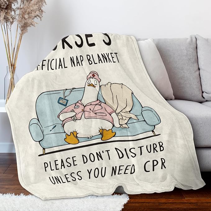 Nurses Gifts for Women/Men, Cute Nurses Week/Appreciation Gifts | Soft LPN RN Nurse Blanket, Nursing Student Graduation Gift Flannel Throw Blanket 60" X 50"
