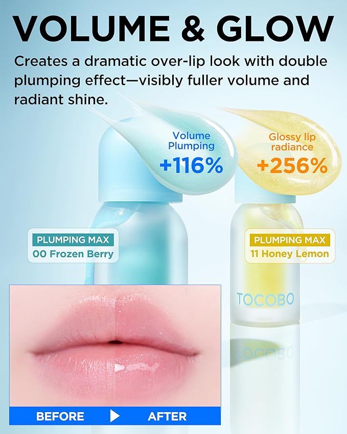 TOCOBO Juicy Berry Plumping Lip Oil 02 Berry Brandy – Korean Vegan Hydrating Lip Oil with Plant Oils for High Shine Gloss - Non Sticky Formula for All Skin Tones, 0.12 fl.oz.