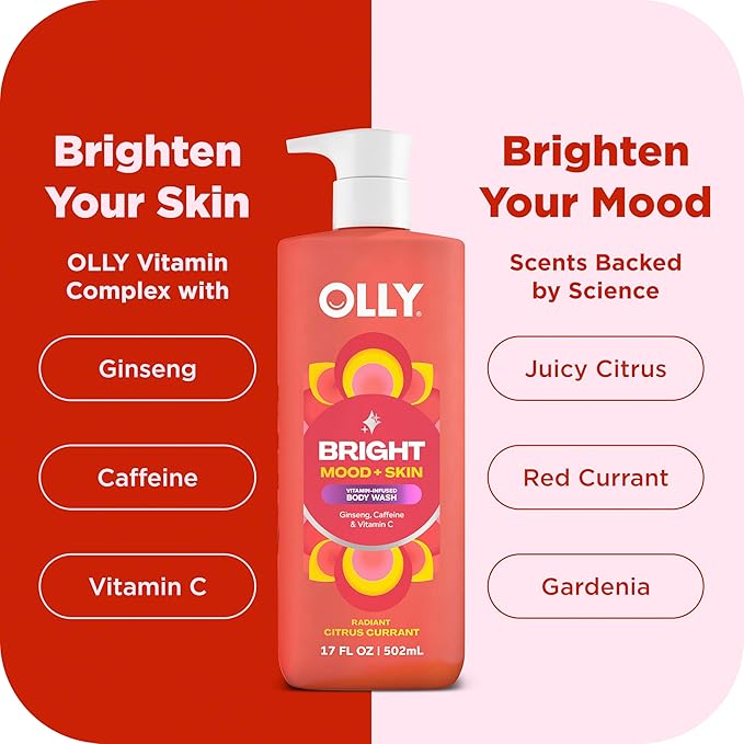 OLLY Body Wash & Body Scrub Mini pack 4 Count Hydrate & Repair Skin Barrier 3 oz