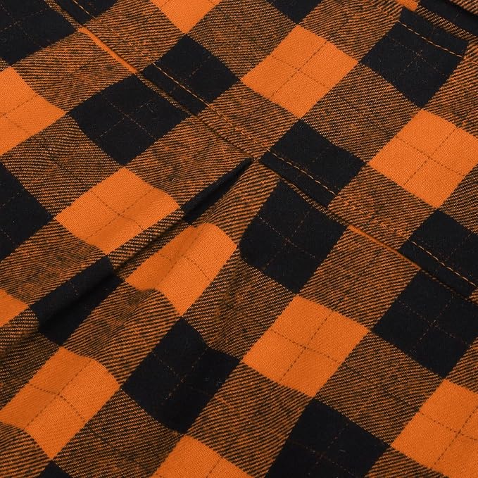 PUPTECK Classic Plaid Dog Shirt, Puppy Polo T-Shirt Clothes, Orange S | Soft Cotton Button Up Dog Clothes for Small Medium Dogs Boy Girl, Fashion Pet Tee, Chic Casual Pet Outfit Apparel