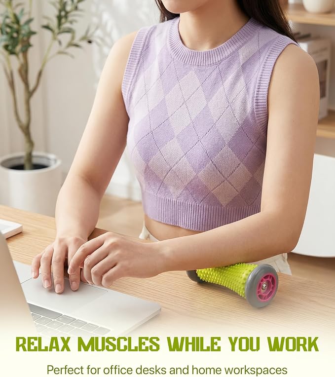 Foot Roller Massager for Plantar Fasciitis Relief, Neuropathy, Reflexology Trigger Point Foot Massager Roller, Feet Rollers with Spike Ball to Relieve Stress and Tight Muscles, Deep Tissue Massage