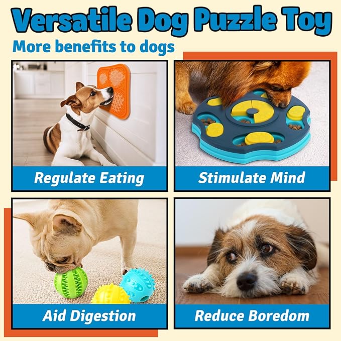 Forfon 9 Pack Dog Enrichment Toy Set with Puzzle Toy & Lick Mats | For Small & Medium Dogs,Multi-Level Challenge,Mental Stimulation,Slow Feeding Support,Interactive Play