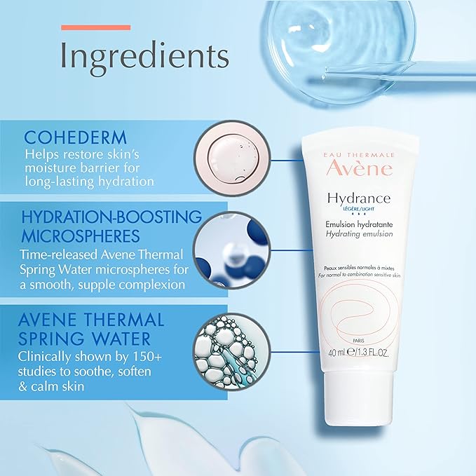 Avène Hydrance RICH Hydrating Cream,Daily Face Moisturizer,Soothes feelings of skin tightness & discomfort associated with dryness,Dry skin moisturizer,Non-Comedogenic,1.3 Oz,(Pack of 2)