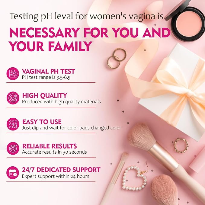 Vaginal pH Test Strips for Woman, 50 ct Yeast Infection & BV Monitor Test | At Home Feminine pH Test Kit, Reliable Women pH Testing for Acidity & Alkalinity Balance