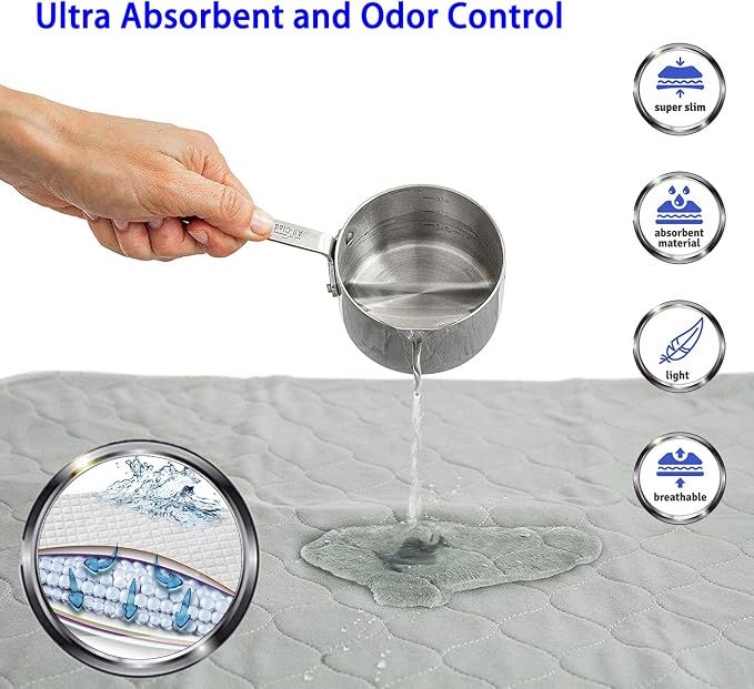 Replacement Washable Pee Pads for Dogs Puppy Potty Training to Pee & Poop | Quick Absorbent, Reusable, Waterproof, Leak-Proof, Non-Slip, Whelping Pads for Pet Housebreaking Dogs Tray, Indoor Outdoor