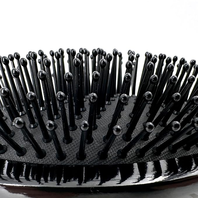 Phillips Brush Luxe Series Oval Paddle Hairbrush Combo Pack – Full Sized 9.25 inch Detangler + 7 inch Petite Size Travel Detangler, Sleek Black Color with Gold Accents