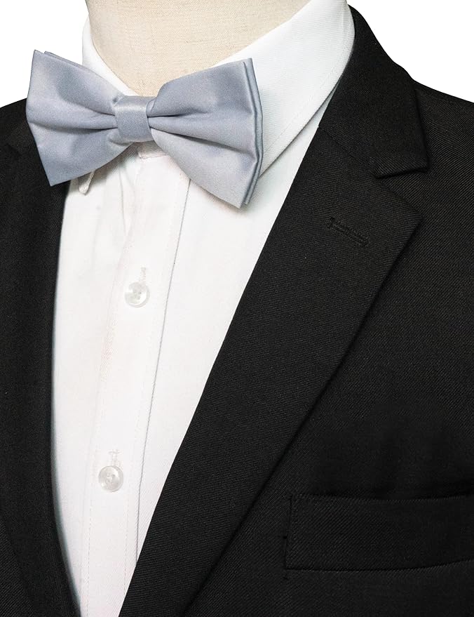 JEMYGINS Solid Color Pre-tied Bow Tie Adjustable Bowtie for Men